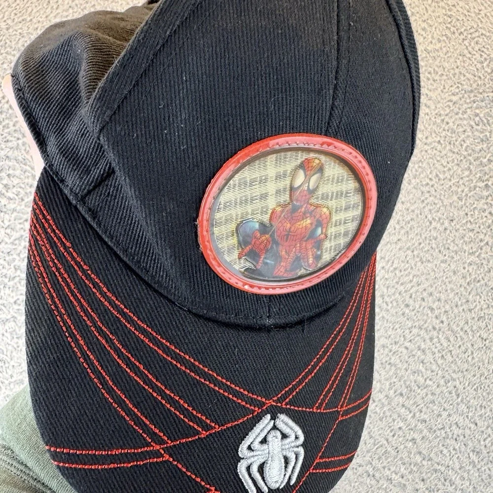 Marvel‎ Kids Spider Man Boy's Strapback Hat Black Size 4-7  Embroidered Y2k